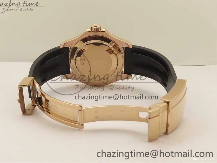 0405 Yacht-Master 126655 RG 3EF 1:1 Best Edition Black Ceramic Bezel on Black Rubber Strap VS Reliable 2488